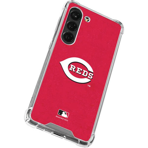 MLB Cincinnati Reds - Solid Distressed Galaxy S23 Clear Case