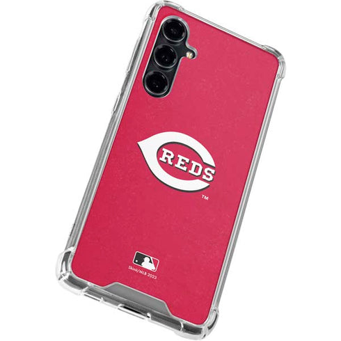 MLB Cincinnati Reds - Solid Distressed Galaxy S23 FE Clear Case