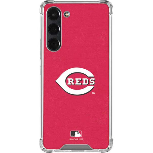 MLB Cincinnati Reds - Solid Distressed Galaxy S23 Plus Clear Case