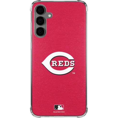MLB Cincinnati Reds - Solid Distressed Galaxy S24 Plus Clear Case