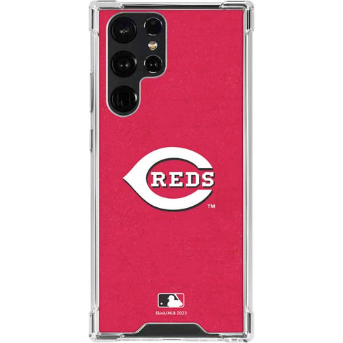 MLB Cincinnati Reds - Solid Distressed Galaxy S24 Ultra Clear Case