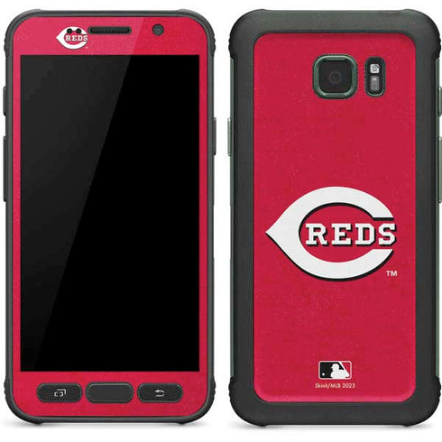 MLB Cincinnati Reds - Solid Distressed Galaxy S7 Active Skin