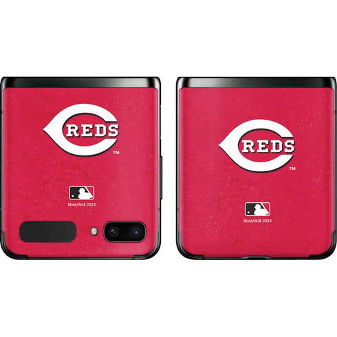 MLB Cincinnati Reds - Solid Distressed Galaxy Z Flip Skin