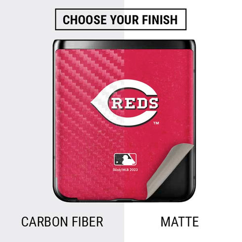 MLB Cincinnati Reds - Solid Distressed Galaxy Z Flip Skin
