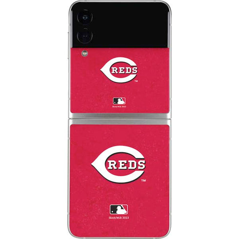 MLB Cincinnati Reds - Solid Distressed Galaxy Z Flip3 5G Skin