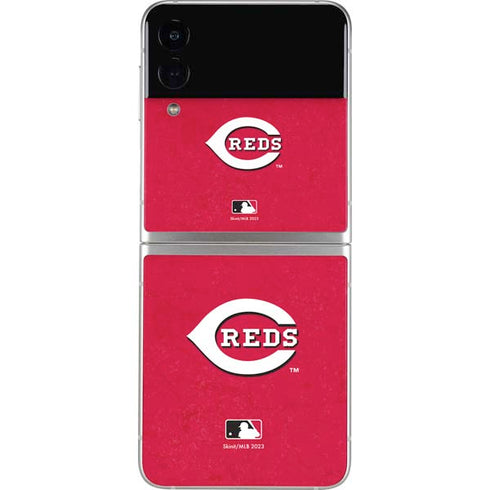 MLB Cincinnati Reds - Solid Distressed Galaxy Z Flip4 5G Skin