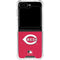 MLB Cincinnati Reds - Solid Distressed Galaxy Z Flip5 5G Clear Case