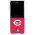MLB Cincinnati Reds - Solid Distressed Galaxy Z Flip5 5G Clear Case