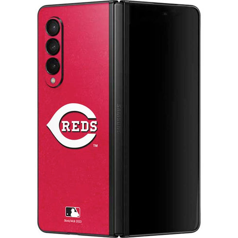 MLB Cincinnati Reds - Solid Distressed Galaxy Z Fold3 5G Skin