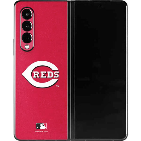 MLB Cincinnati Reds - Solid Distressed Galaxy Z Fold3 5G Skin
