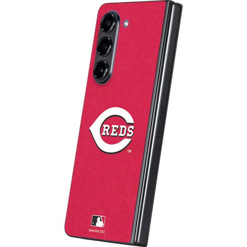MLB Cincinnati Reds - Solid Distressed Galaxy Z Fold5 5G Skin