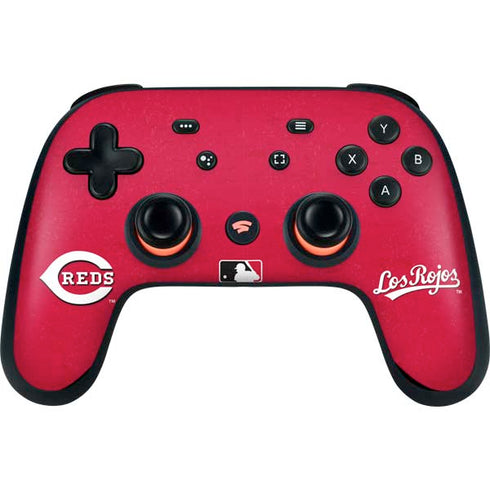MLB Cincinnati Reds - Solid Distressed Google Stadia Controller Skin
