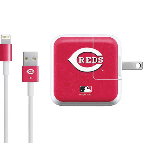 MLB Cincinnati Reds - Solid Distressed iPad Charger (10W USB) Skin