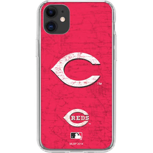 MLB Cincinnati Reds - Solid Distressed iPhone 11 Clear Case
