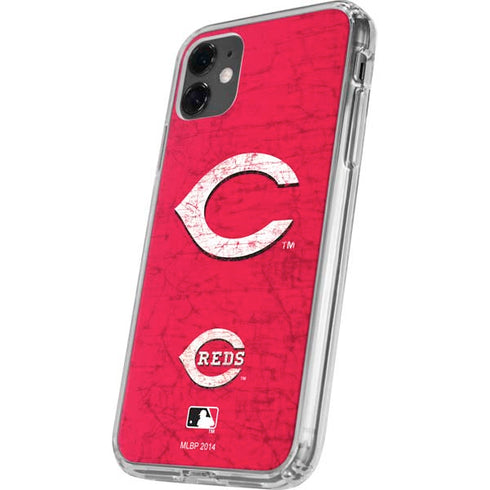 MLB Cincinnati Reds - Solid Distressed iPhone 11 Clear Case