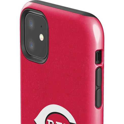 MLB Cincinnati Reds - Solid Distressed iPhone 11 Impact Case