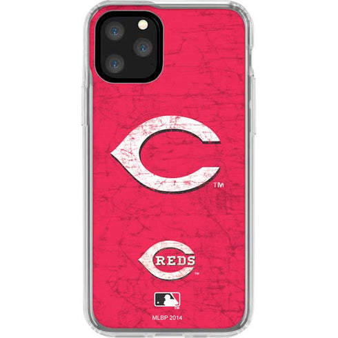 MLB Cincinnati Reds - Solid Distressed iPhone 11 Pro Clear Case