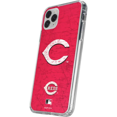 MLB Cincinnati Reds - Solid Distressed iPhone 11 Pro Clear Case