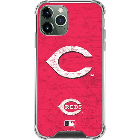 MLB Cincinnati Reds - Solid Distressed iPhone 11 Pro Max Clear Case