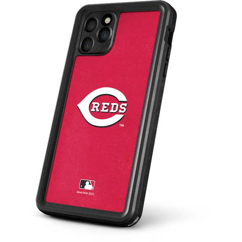MLB Cincinnati Reds - Solid Distressed iPhone 11 Pro Max Waterproof Case