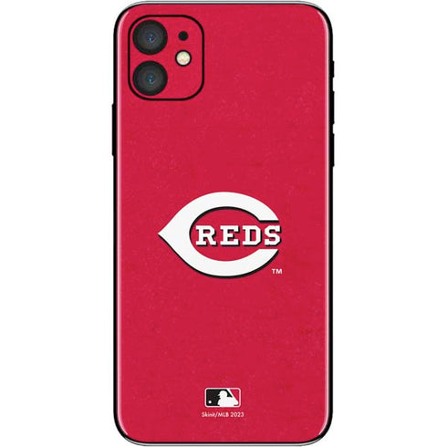 MLB Cincinnati Reds - Solid Distressed iPhone 11 Skin