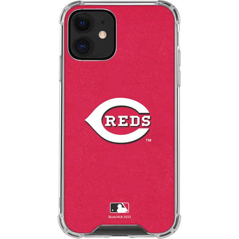 MLB Cincinnati Reds - Solid Distressed iPhone 12 Mini Clear Case