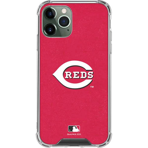 MLB Cincinnati Reds - Solid Distressed iPhone 12 Pro Clear Case