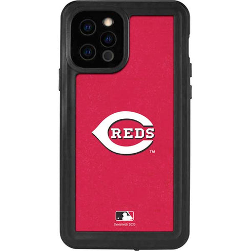 MLB Cincinnati Reds - Solid Distressed iPhone 12 Pro Waterproof Case