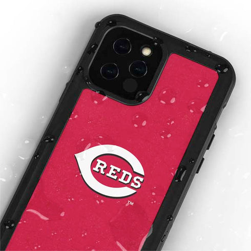 MLB Cincinnati Reds - Solid Distressed iPhone 12 Pro Waterproof Case