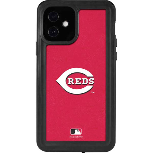 MLB Cincinnati Reds - Solid Distressed iPhone 12 Waterproof Case