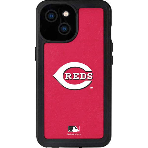 MLB Cincinnati Reds - Solid Distressed iPhone 13 Mini Waterproof Case