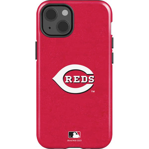 MLB Cincinnati Reds - Solid Distressed iPhone 15 Impact Case