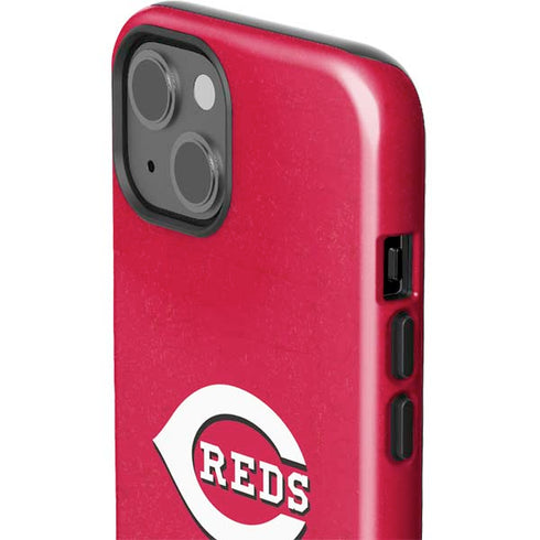 MLB Cincinnati Reds - Solid Distressed iPhone 15 Impact Case