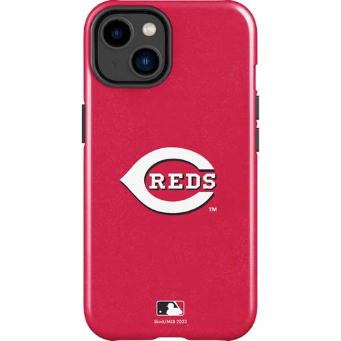 MLB Cincinnati Reds - Solid Distressed iPhone 15 Plus Impact Case
