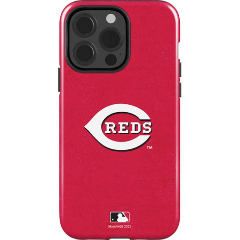 MLB Cincinnati Reds - Solid Distressed iPhone 15 Pro Impact Case