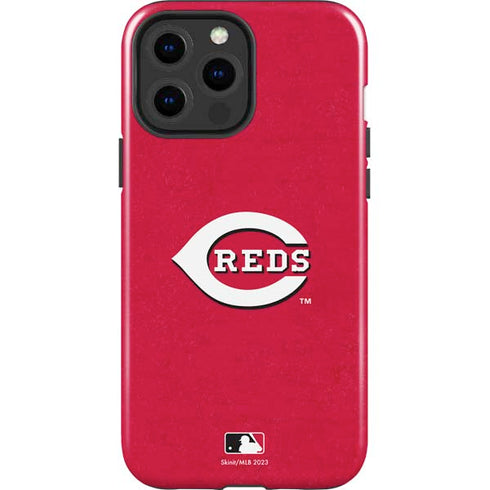 MLB Cincinnati Reds - Solid Distressed iPhone 14 Pro Max Impact Case