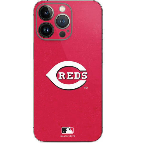 MLB Cincinnati Reds - Solid Distressed iPhone 14 Pro Skin