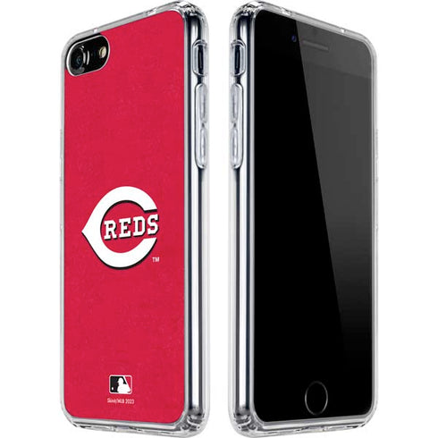 MLB Cincinnati Reds - Solid Distressed iPhone SE (2nd & 3rd Gen) Clear Case