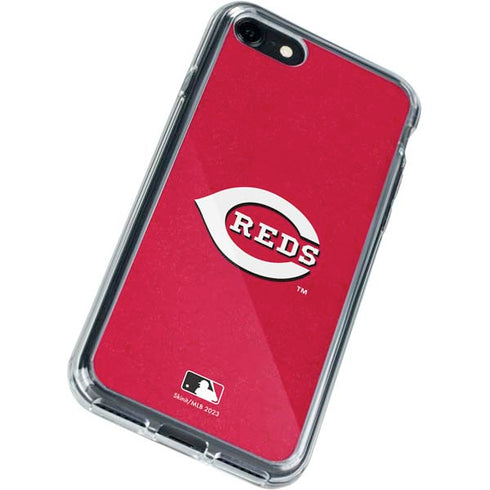 MLB Cincinnati Reds - Solid Distressed iPhone SE (2nd & 3rd Gen) Clear Case