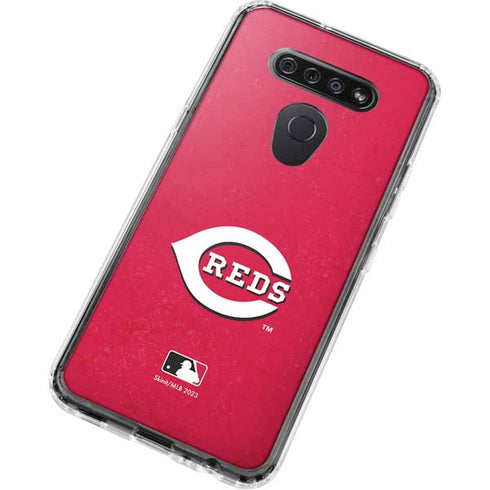 MLB Cincinnati Reds - Solid Distressed LG K51/Q51 Clear Case