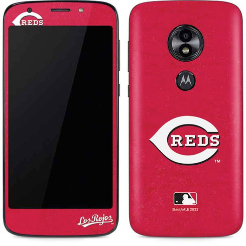 MLB Cincinnati Reds - Solid Distressed Moto E5 Play Skin