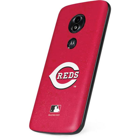 MLB Cincinnati Reds - Solid Distressed Moto E5 Play Skin
