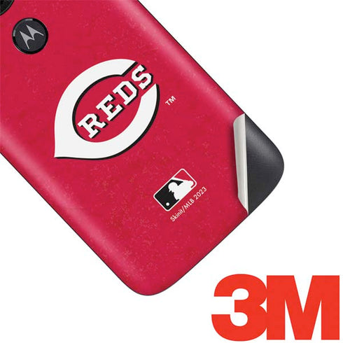 MLB Cincinnati Reds - Solid Distressed Moto E5 Play Skin