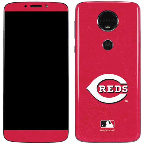 MLB Cincinnati Reds - Solid Distressed Moto E5 Plus Skin
