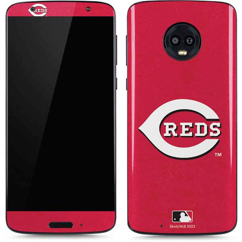 MLB Cincinnati Reds - Solid Distressed Moto G6 Skin