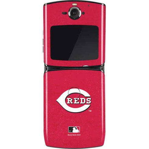 MLB Cincinnati Reds - Solid Distressed Motorola RAZR Skin