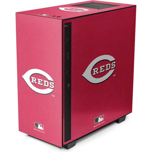 MLB Cincinnati Reds - Solid Distressed NZXT H510 Compact ATX Mid-Tower Case Skin