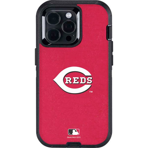 MLB Cincinnati Reds - Solid Distressed Otterbox Defender iPhone Skin