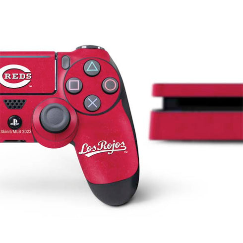 MLB Cincinnati Reds - Solid Distressed PS4 Slim Bundle Skin