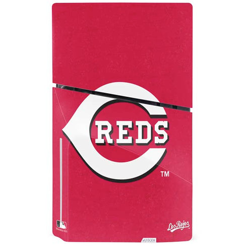 MLB Cincinnati Reds - Solid Distressed PS5 Slim Disk Bundle Skin